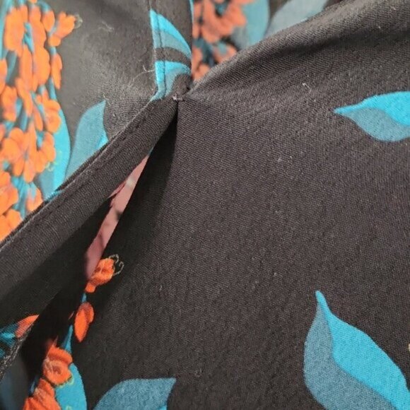 MASSIMO DUTTI | Floral Jumpsuit Black Pink Viscose Sz 2 - Picture 8 of 11